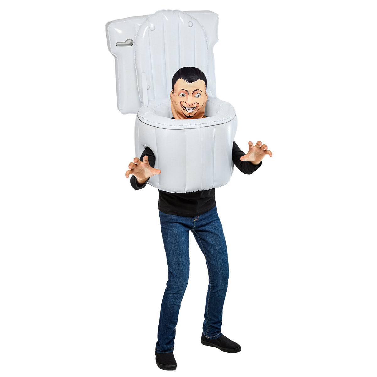 Op deze afbeelding zie je een Kostuums, van het merk Rubies. Skibidi Toilet™ Blow-Up Man Kostuum