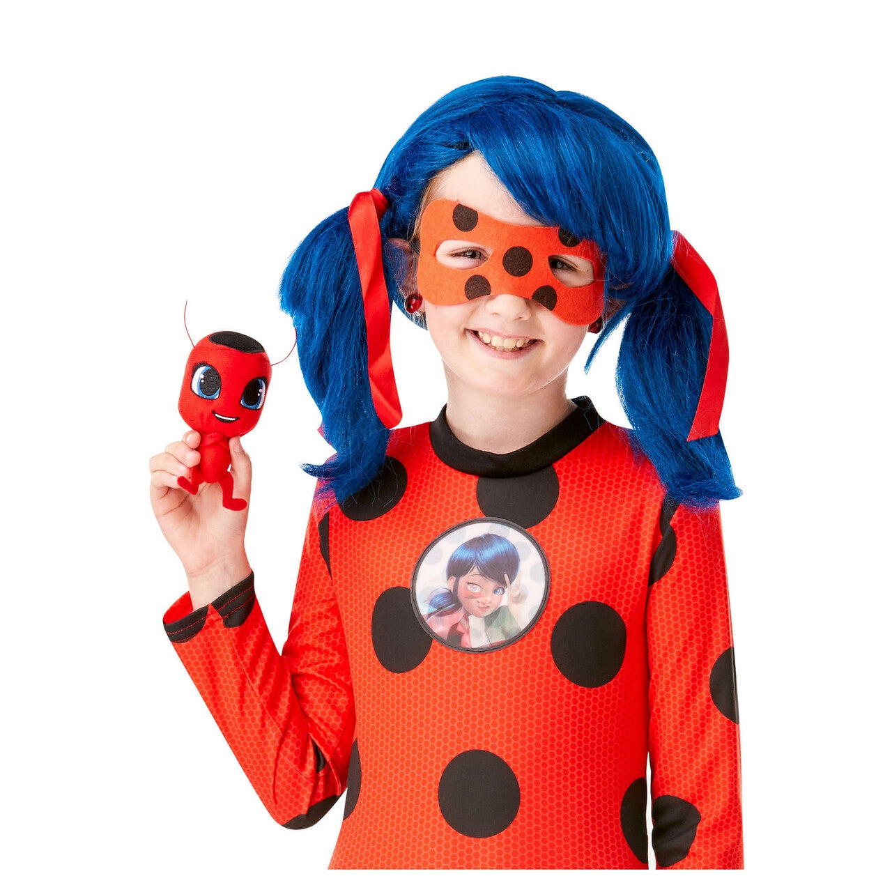 Op deze afbeelding zie je een Kostuums, van het merk Rubies. Deluxe Miraculous Ladybug Met Knuffeltje Kind Meisje Kostuum