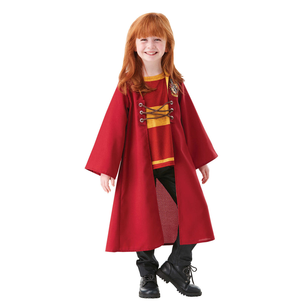 Op deze afbeelding zie je een Kostuums, van het merk Rubies. Harry Potter Quidditch Meisje Kostuum