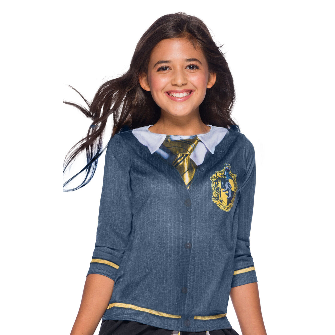 Op deze afbeelding zie je een Kostuums, van het merk Rubies. Hufflepuff Kostuum Top Meisje