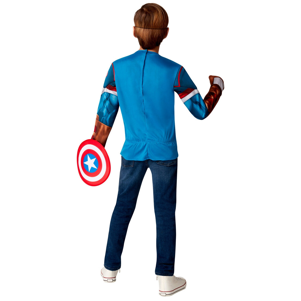 Op deze afbeelding zie je een Kostuums, van het merk Rubies. Captain America Grootste Nationale Held Kind Kostuum