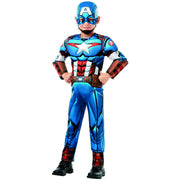 Op deze afbeelding zie je een Kostuums, van het merk Rubies. Captain America Avengers Assemble Deluxe Jongen Kostuum