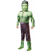 Op deze afbeelding zie je een Kostuums, van het merk Rubies. Luxe Groene Hulk Avengers Assemble Kind Kostuum