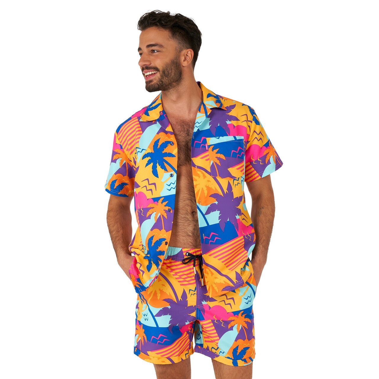 Op deze afbeelding zie je een Kostuums, van het merk Opposuits. Power Of Palm Beach Man Kostuum