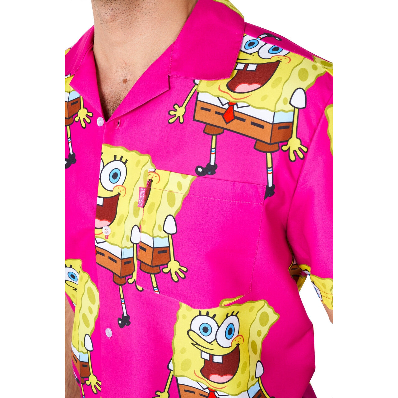 Op deze afbeelding zie je een Kostuums, van het merk Opposuits. Funny Spongebob™ Cartoon Pink Man Kostuum
