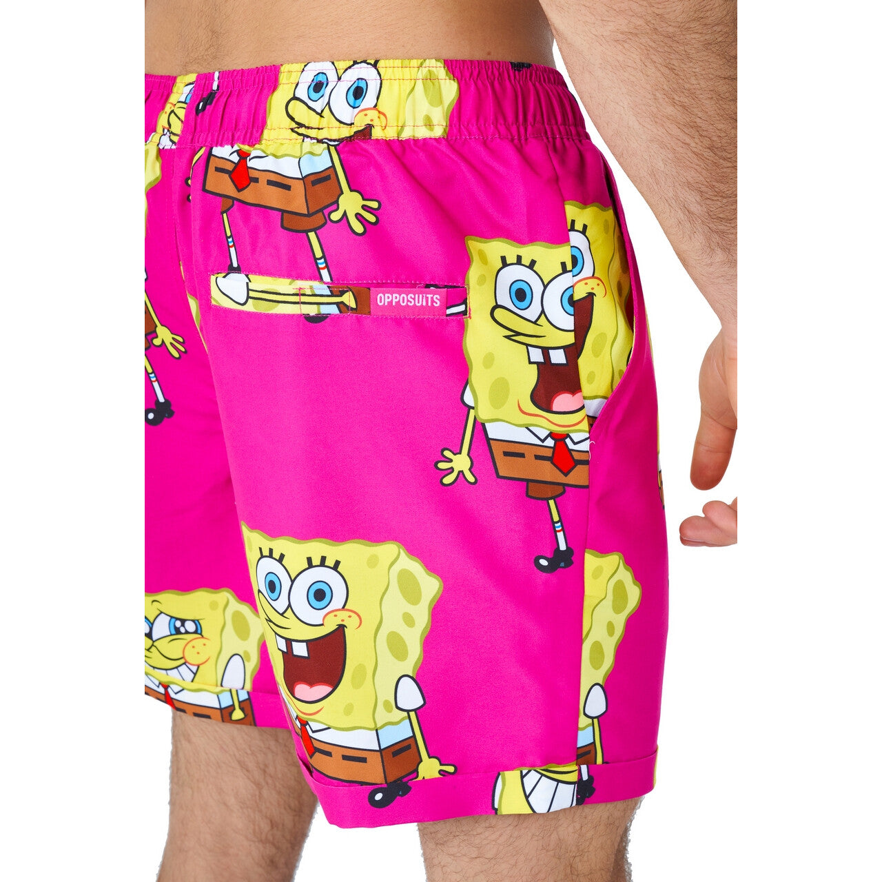 Op deze afbeelding zie je een Kostuums, van het merk Opposuits. Funny Spongebob™ Cartoon Pink Man Kostuum