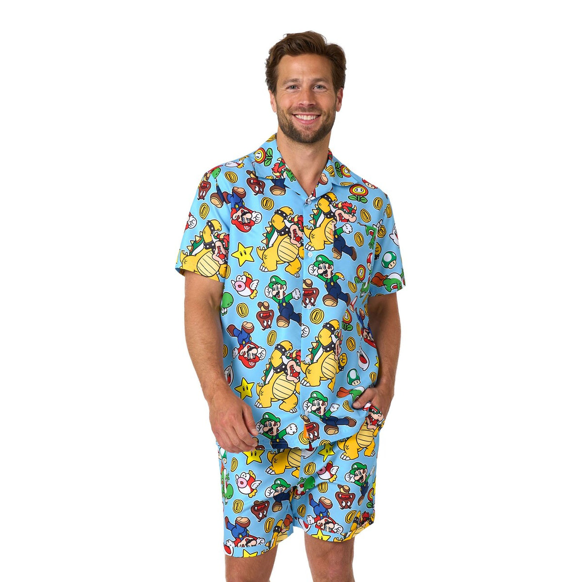 Op deze afbeelding zie je een Kostuums, van het merk Opposuits. Super Mario™ - Group Man Kostuum