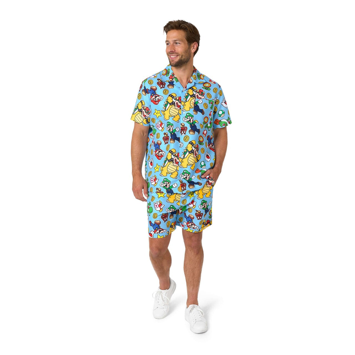 Op deze afbeelding zie je een Kostuums, van het merk Opposuits. Super Mario™ - Group Man Kostuum