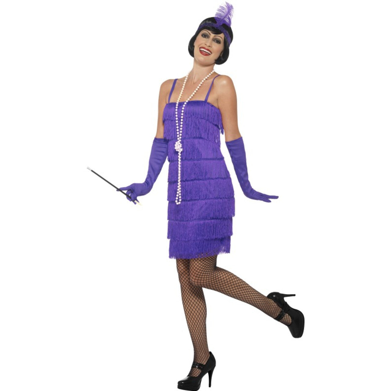 Op deze afbeelding zie je een Kostuums, van het merk Smiffy's. Zwierig Paars Dames Jaren 20 Flapperkostuum Vrouw Kostuum