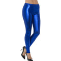 Blauwe Metallic Disco Legging Vrouw