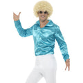 Chemise Disco Bleue Années 70 Moulante