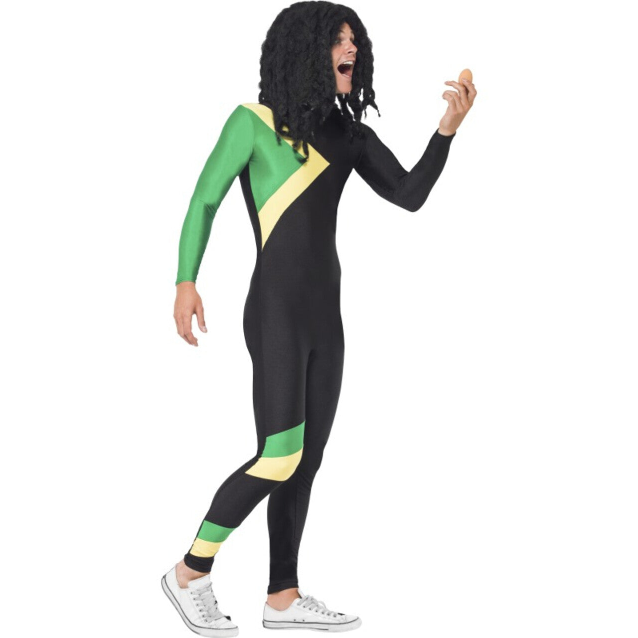 Op deze afbeelding zie je een Kostuums, van het merk Smiffy's. Wintersport Jamaica Bobslee Team Man Kostuum