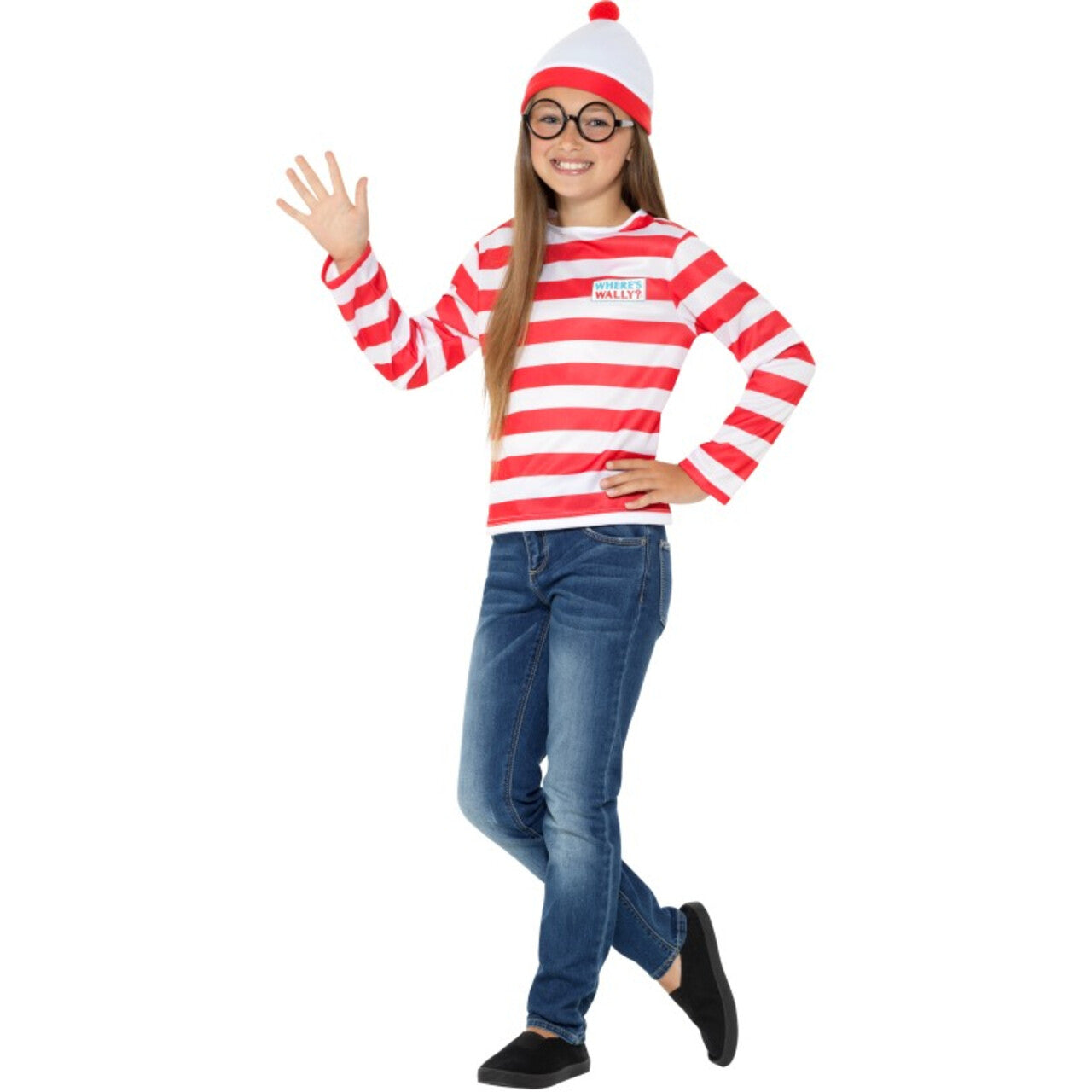 Op deze afbeelding zie je een Kostuums, van het merk Smiffy's. Waar Is Wally Nu Weer Kind Kostuum