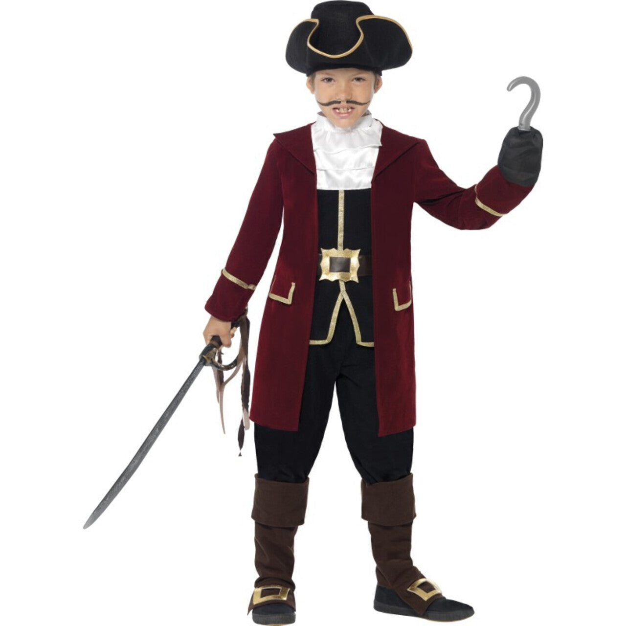 Op deze afbeelding zie je een Kostuums, van het merk Smiffy's. Wrede Willem Schrik Van De Zeven Zeeen Jongen Kostuum