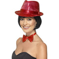 Musical Pailletten Hoed Rood