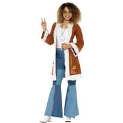 Op deze afbeelding zie je een Kostuums, van het merk Smiffy's. Retro Afghaanse Jaren 60 Flower Power Jas Vrouw