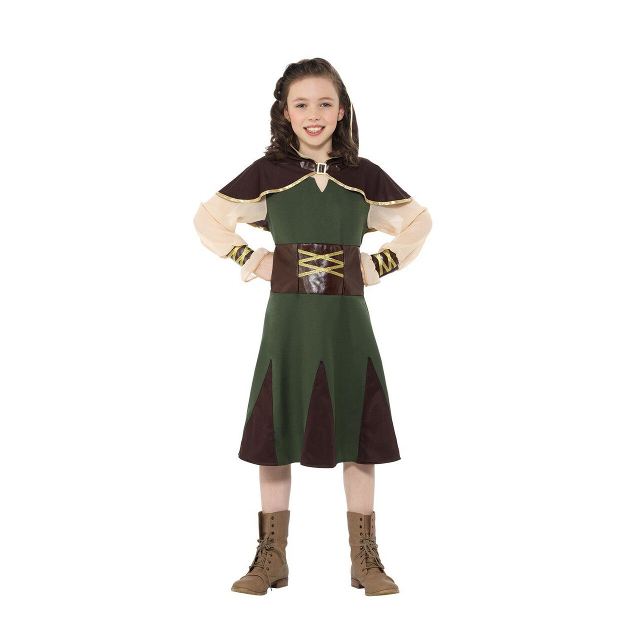 Op deze afbeelding zie je een Kostuums, van het merk Smiffy's. Nachtmerrie Van De Sheriff Robin Hood Meisje Kostuum