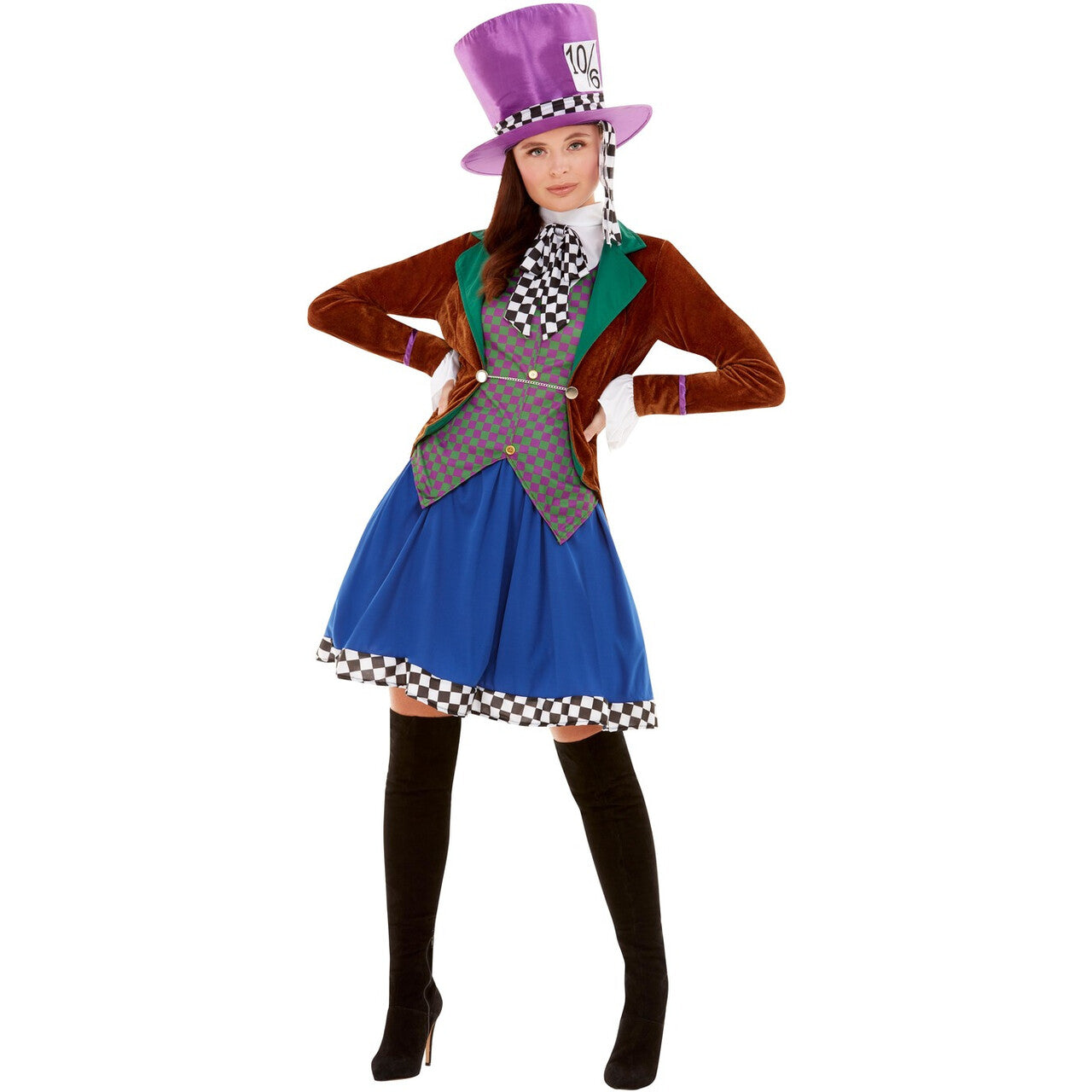 Op deze afbeelding zie je een Kostuums, van het merk Smiffy's. Zo Gek Als Een Mad Hatter Vrouw Kostuum