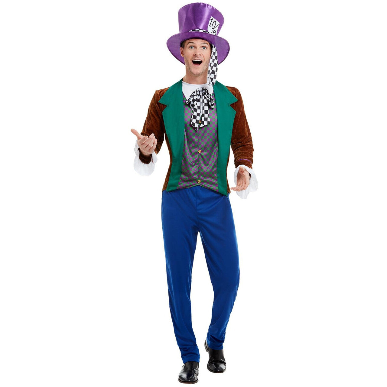 Op deze afbeelding zie je een Kostuums, van het merk Smiffy's. Zo Gek Als Een Mad Hatter Man Kostuum