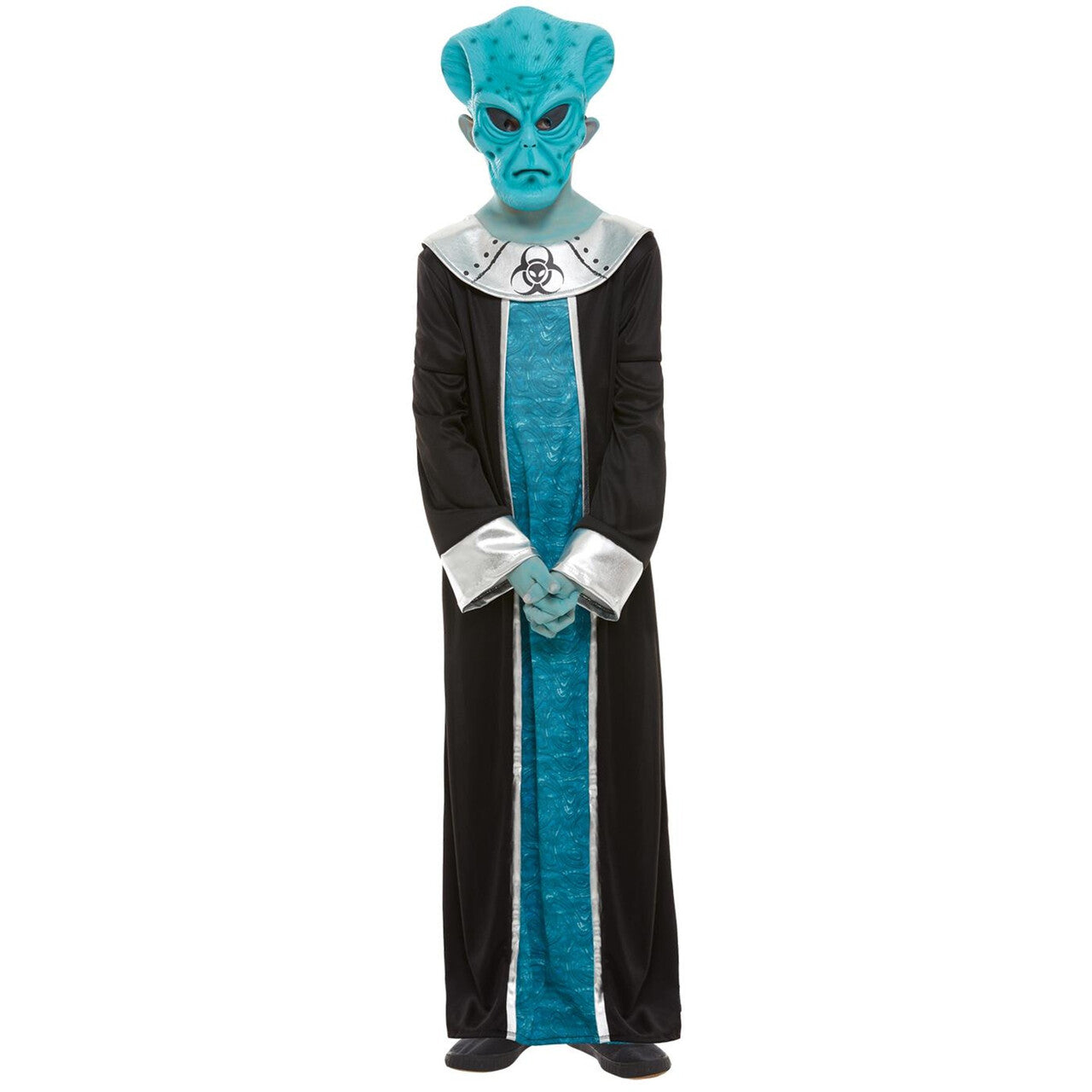 Op deze afbeelding zie je een Kostuums, van het merk Smiffy's. Buitenaards Wezen Alien Kind Kind Kostuum