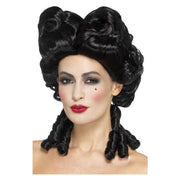 Op deze afbeelding zie je een Accessoires, van het merk Smiffy's. Pruik Baroque Zwart Astrid