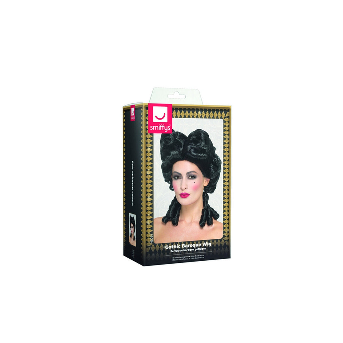 Op deze afbeelding zie je een Accessoires, van het merk Smiffy's. Pruik Baroque Zwart Astrid