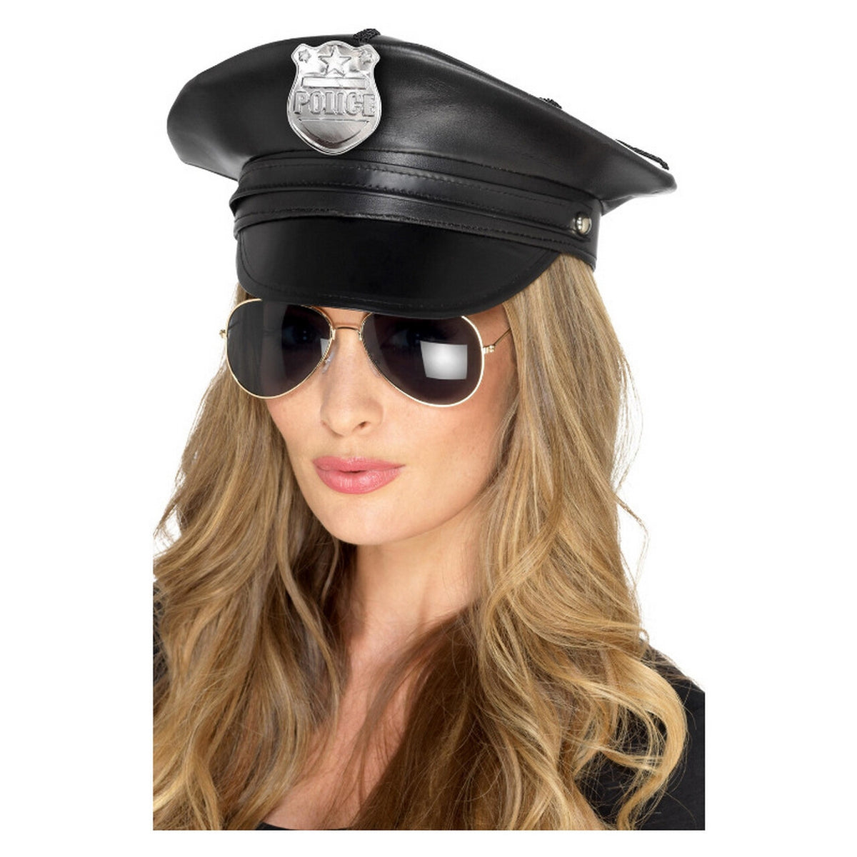 Op deze afbeelding zie je een Accessoires, van het merk Smiffy's. Imitatie Leren Politie Pet
