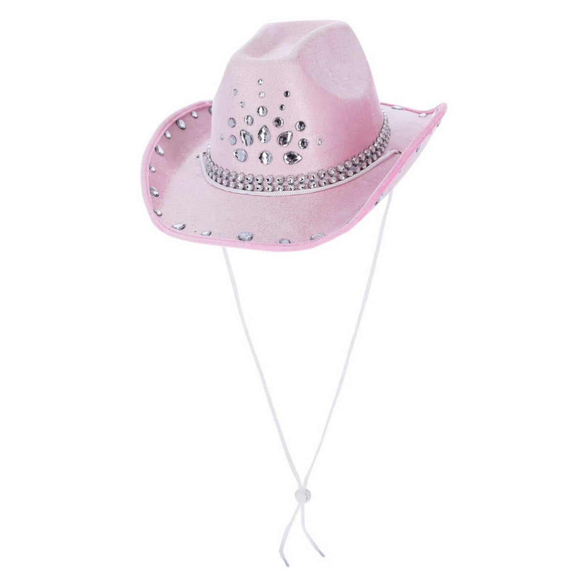 Op deze afbeelding zie je een Accessoires, van het merk Smiffy's. Glowboy Hoed Licht Roze Met Strass