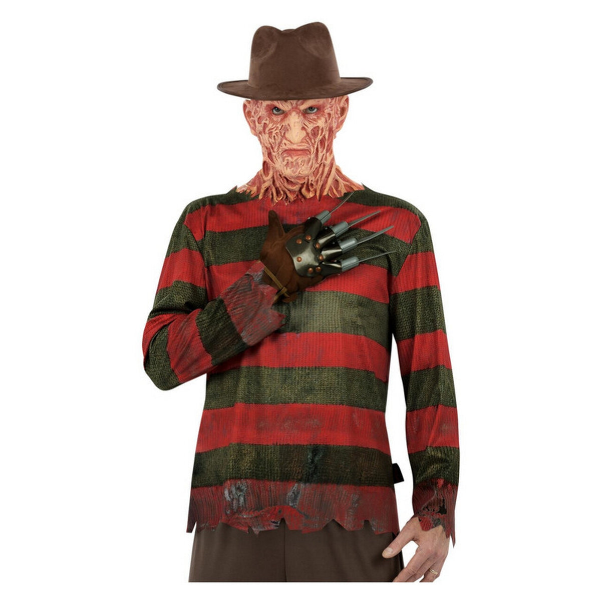 Op deze afbeelding zie je een Kostuums, van het merk Smiffy's. Freddy Krueger Set Man Kostuum