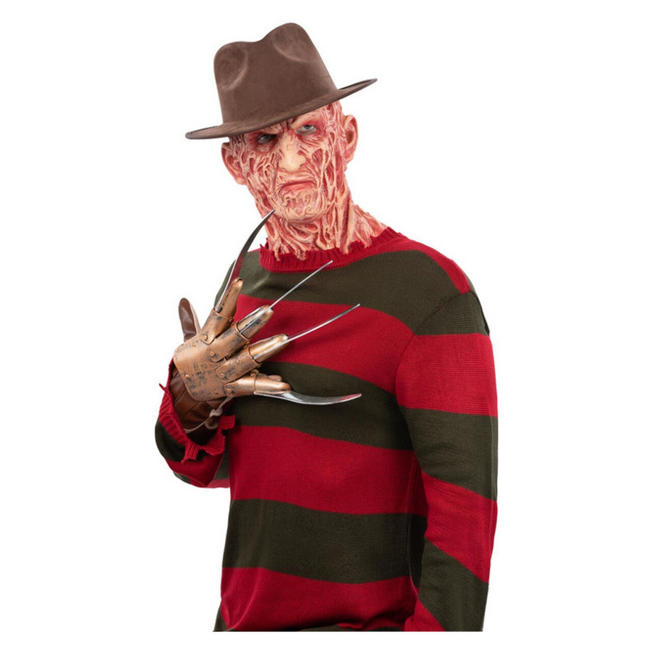 Op deze afbeelding zie je een Kostuums, van het merk Smiffy's. Gestreepte Trui Van Freddy Krueger Man