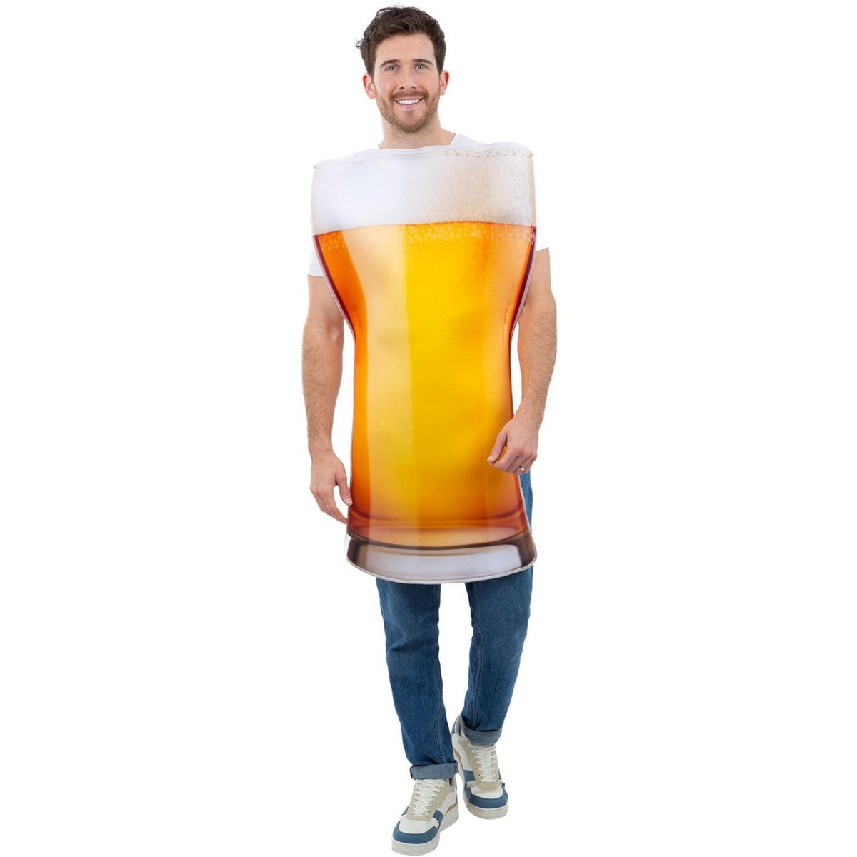 Op deze afbeelding zie je een Kostuums, van het merk Smiffy's. Gele Rakker Bier Kostuum