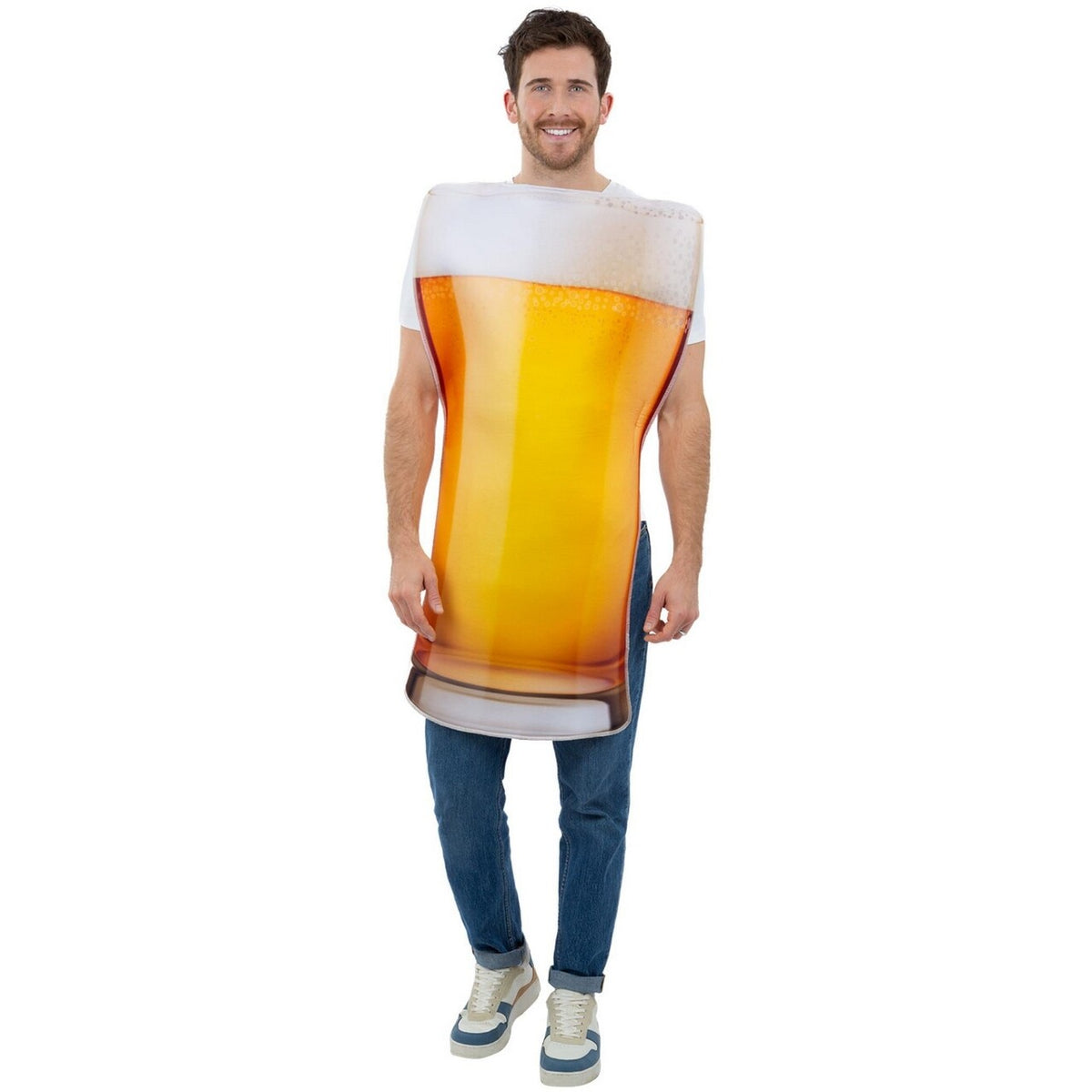 Op deze afbeelding zie je een Kostuums, van het merk Smiffy's. Gele Rakker Bier Kostuum