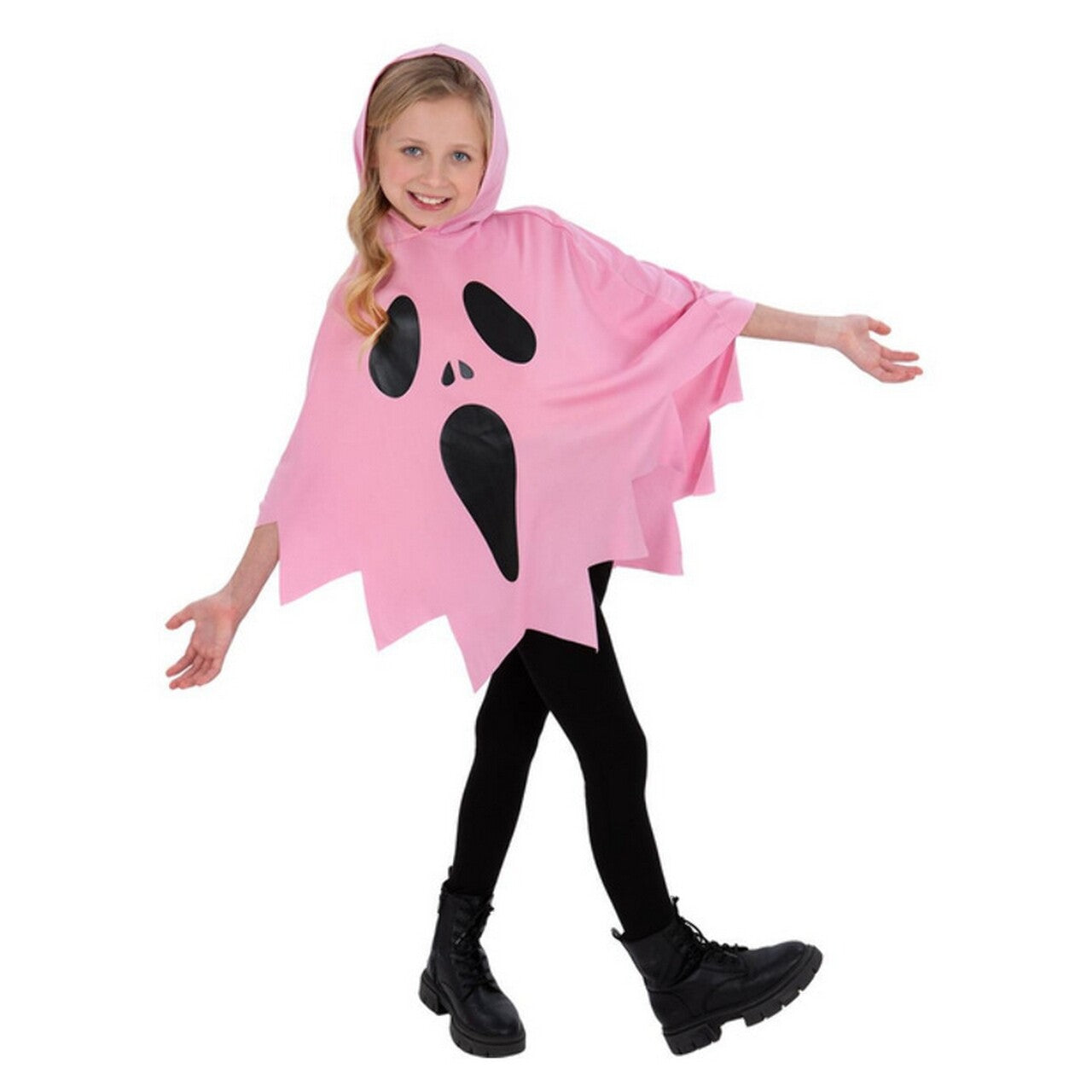 Op deze afbeelding zie je een Kostuums, van het merk Smiffy's. Roze Scream Poncho Kind Meisje