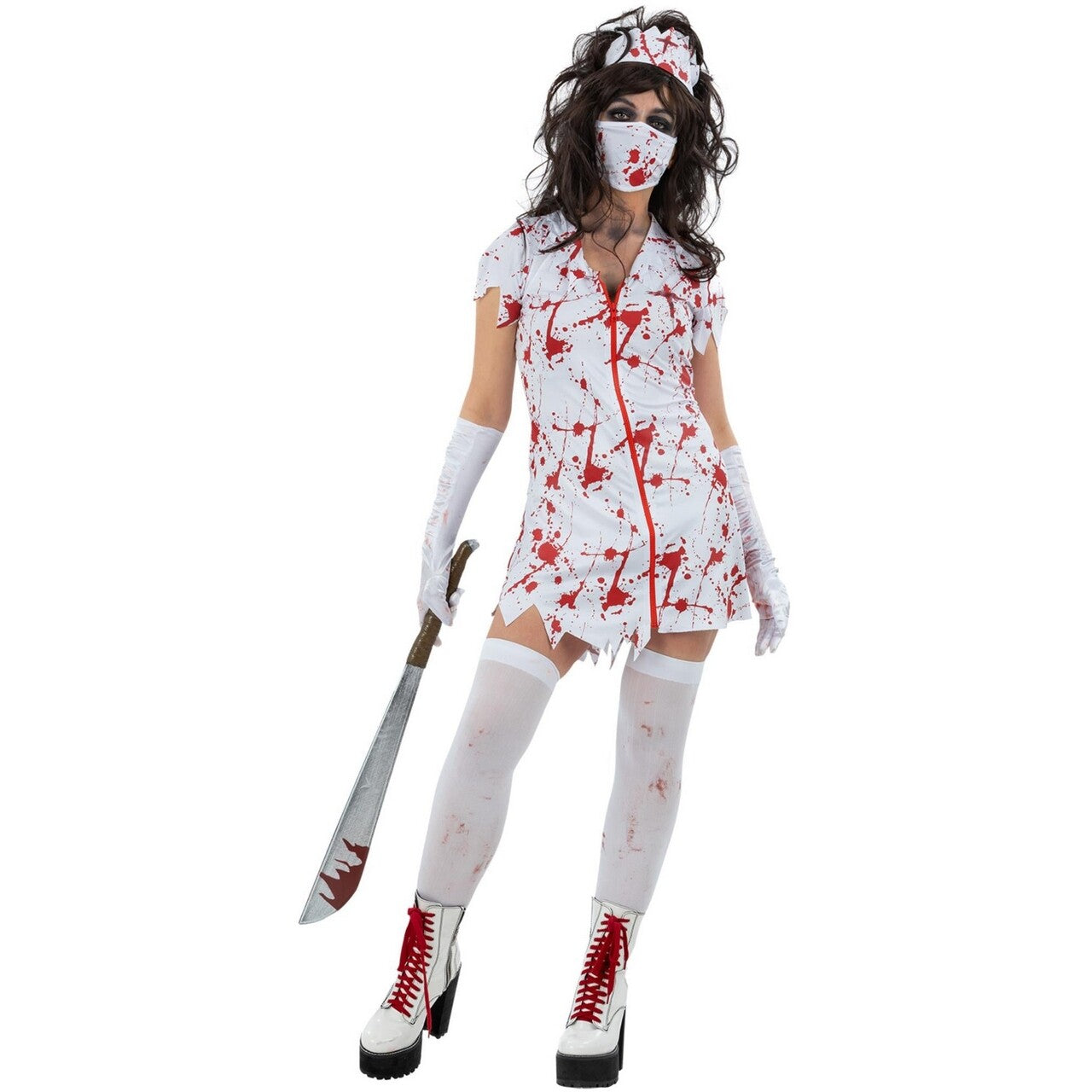 Op deze afbeelding zie je een Kostuums, van het merk Smiffy's. Zombie Verpleegster Kostuum Vrouw
