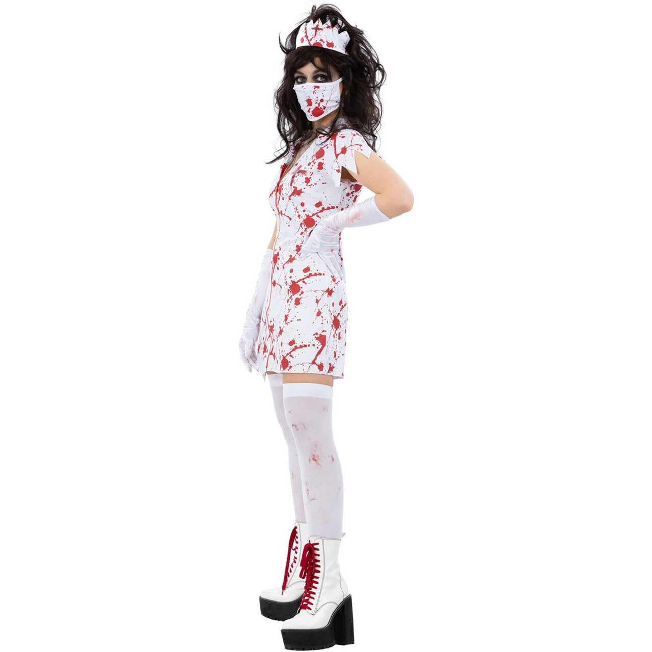 Op deze afbeelding zie je een Kostuums, van het merk Smiffy's. Zombie Verpleegster Kostuum Vrouw