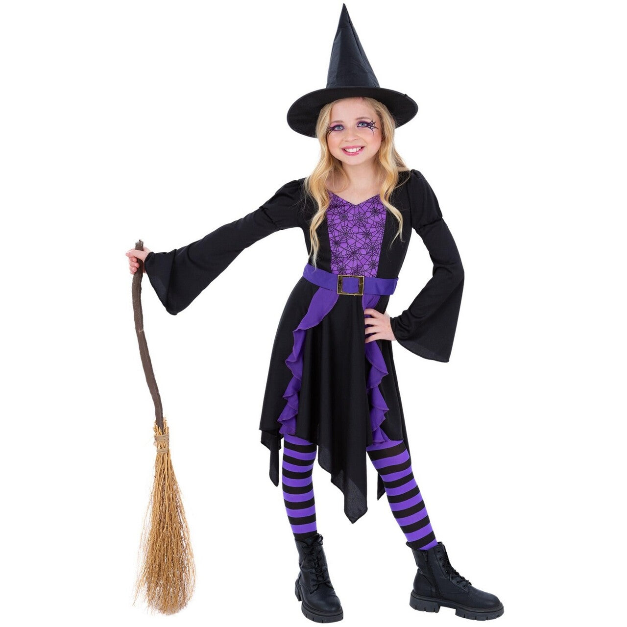 Op deze afbeelding zie je een Kostuums, van het merk Smiffy's. Heksje Frieda Fashionista Meisje Kostuum