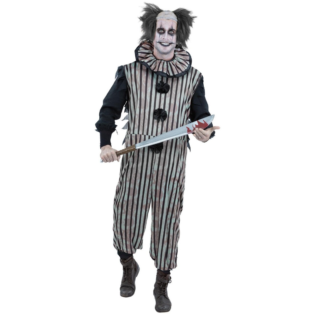 Op deze afbeelding zie je een Kostuums, van het merk Smiffy's. Donkere Vintage Clown Man Kostuum