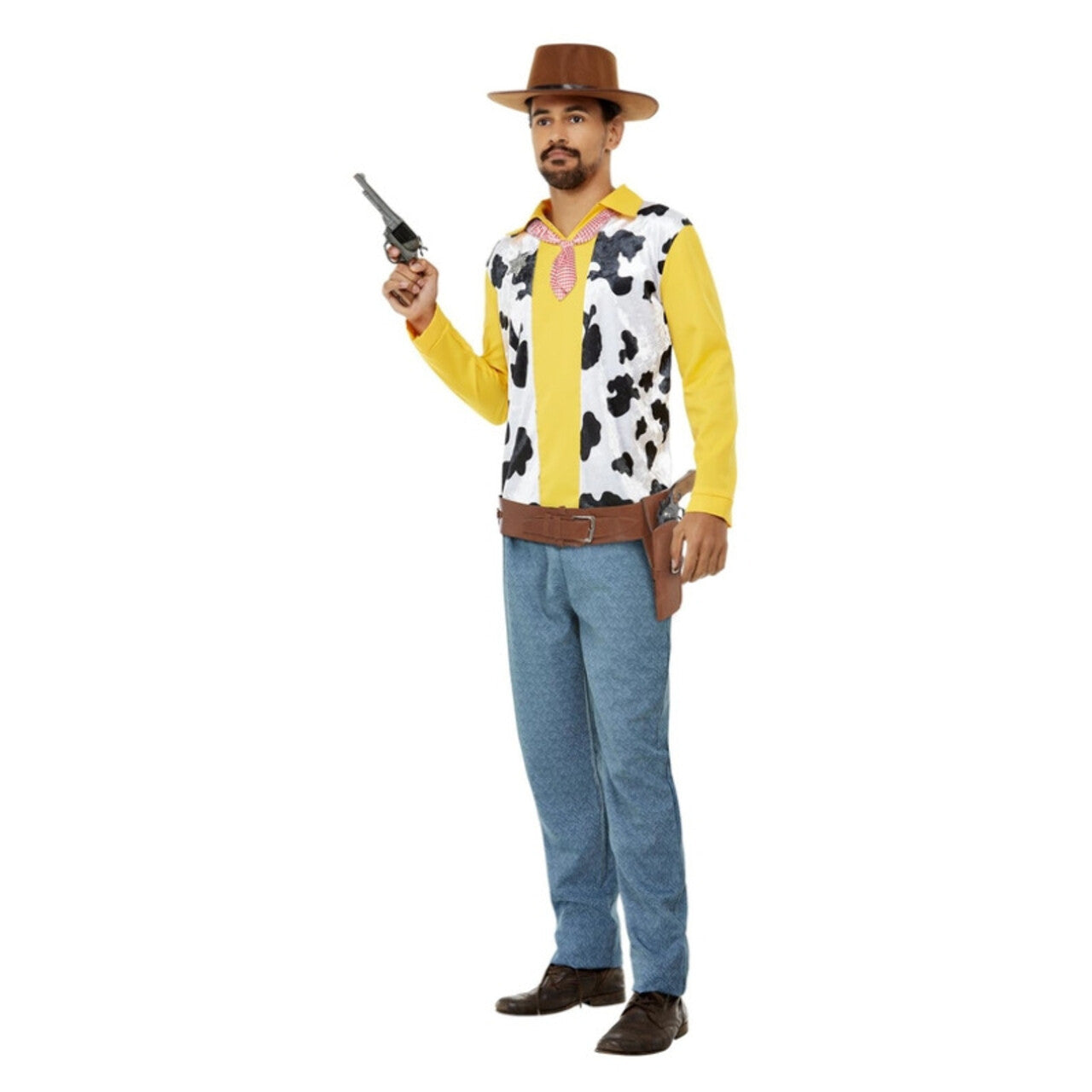 Op deze afbeelding zie je een Kostuums, van het merk Smiffy's. Tekenfilmachtige Cowboy Man Kostuum