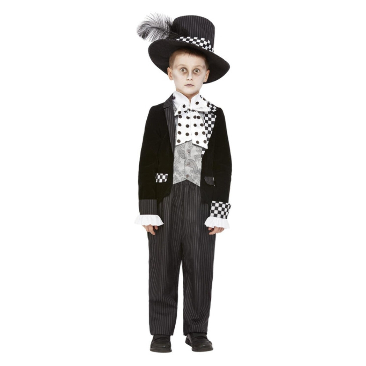 Op deze afbeelding zie je een Kostuums, van het merk Smiffy's. Mini Mad Hatter Jongen Kostuum
