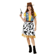 Op deze afbeelding zie je een Kostuums, van het merk Smiffy's. Tekenfilmachtige Cowgirl Vrouw Kostuum