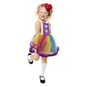 Op deze afbeelding zie je een Kostuums, van het merk Smiffy's. Alle Kleuren Van De Regenboog Clown Meisje Kostuum