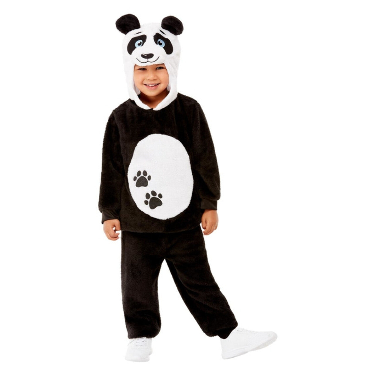 Op deze afbeelding zie je een Kostuums, van het merk Smiffy's. Zwart Witte Bamboe Panda Kind Kostuum