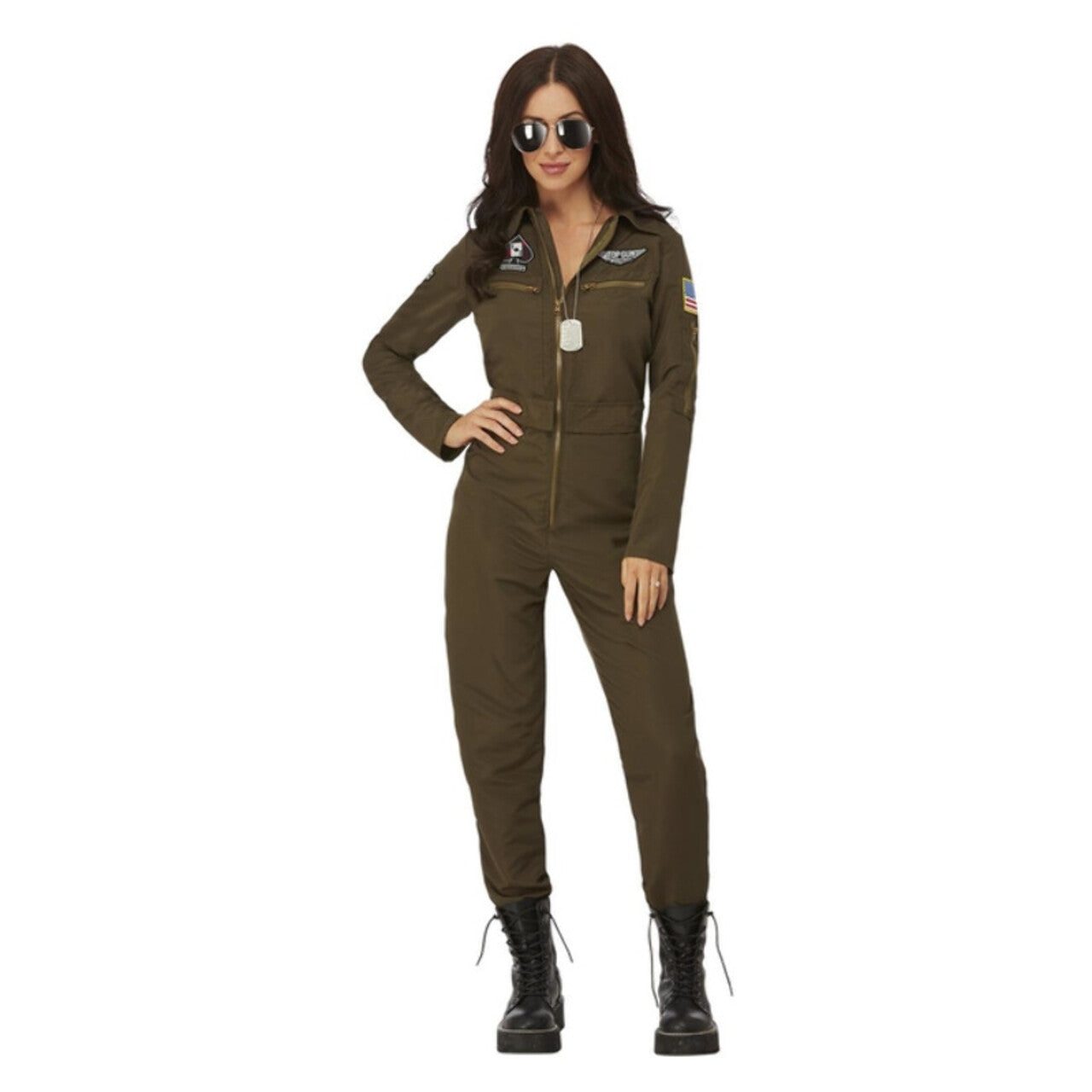Op deze afbeelding zie je een Kostuums, van het merk Smiffy's. Top Gun Niet Bang Om Te Vliegen Penny Vrouw Kostuum