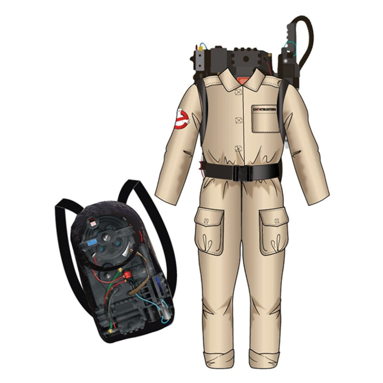 Op deze afbeelding zie je een Kostuums, van het merk Smiffy's. Spokenvanger Peter Met Proton Pack Rugtas Man Kostuum