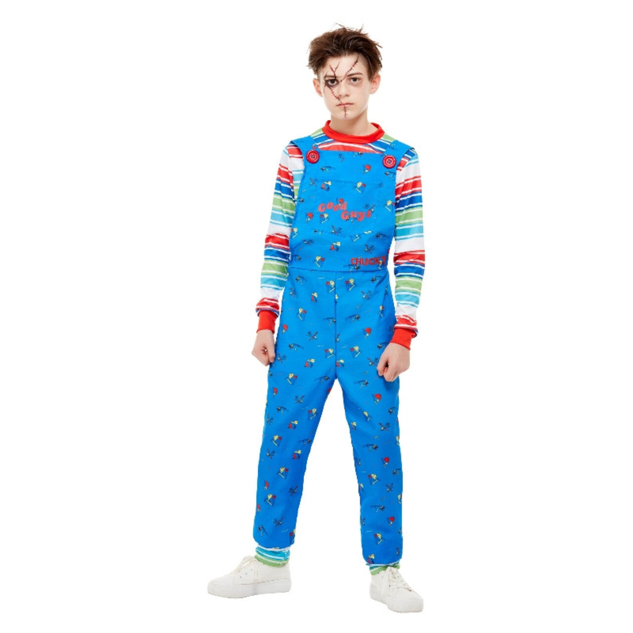 Op deze afbeelding zie je een Kostuums, van het merk Smiffy's. Jaloerse Vriend Pop Chucky Jongen Kostuum