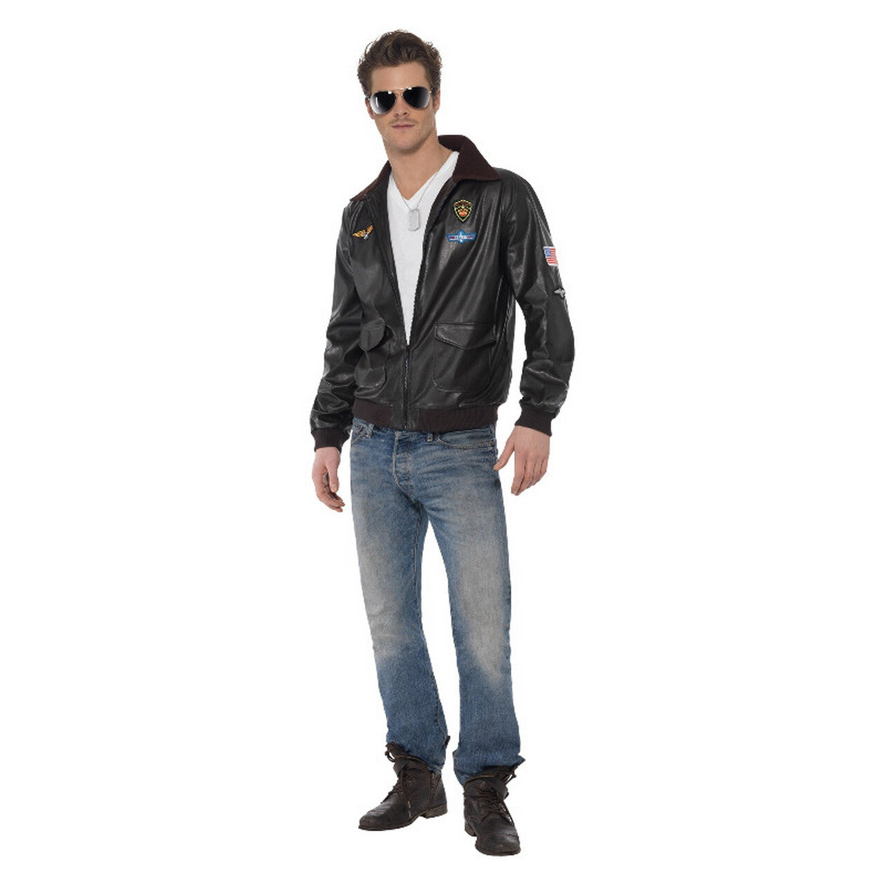 Op deze afbeelding zie je een Kostuums, van het merk Smiffy's. Top Gun Bomber Jas Iceman