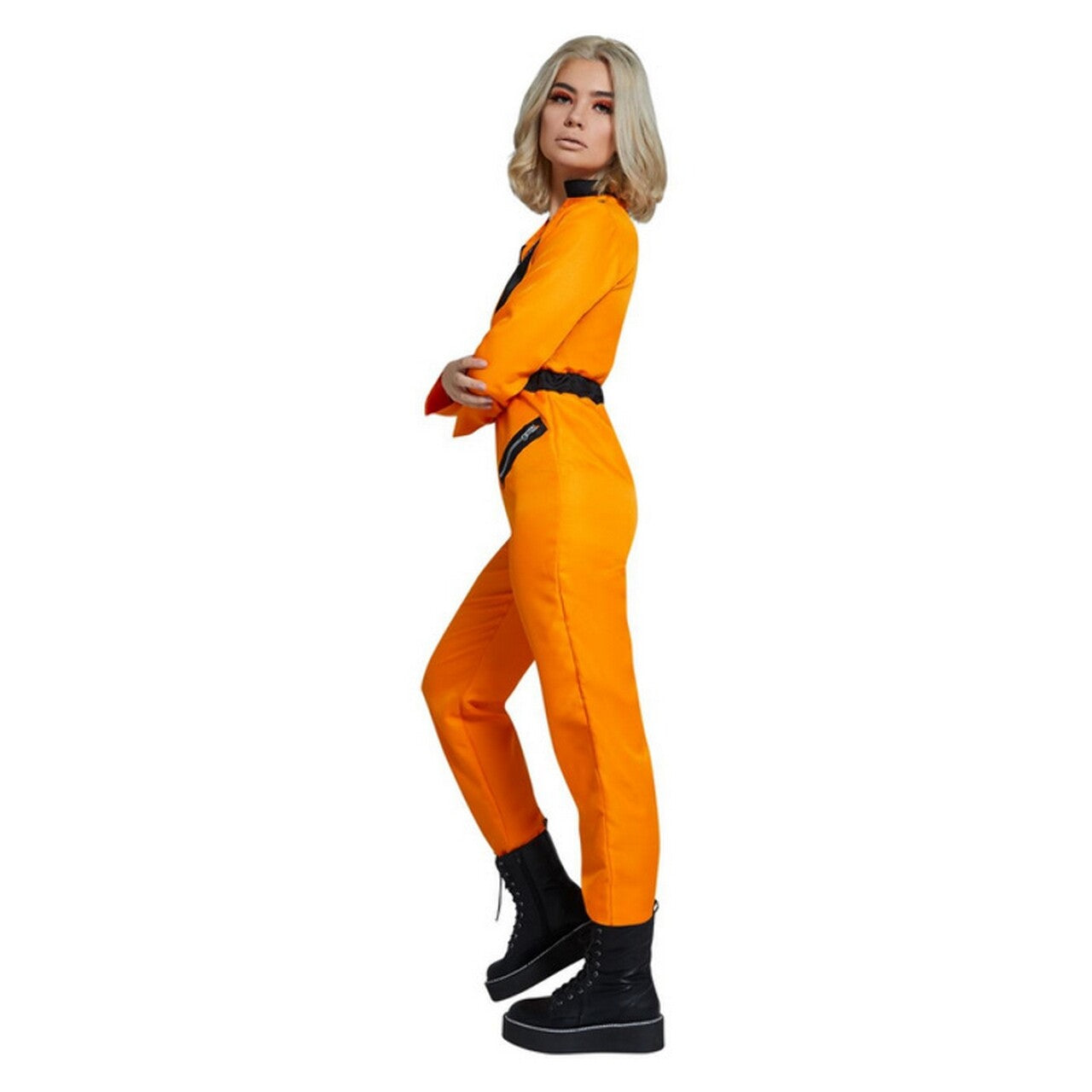 Op deze afbeelding zie je een Kostuums, van het merk Smiffy's. Team Orange Astronaut Vrouw Kostuum