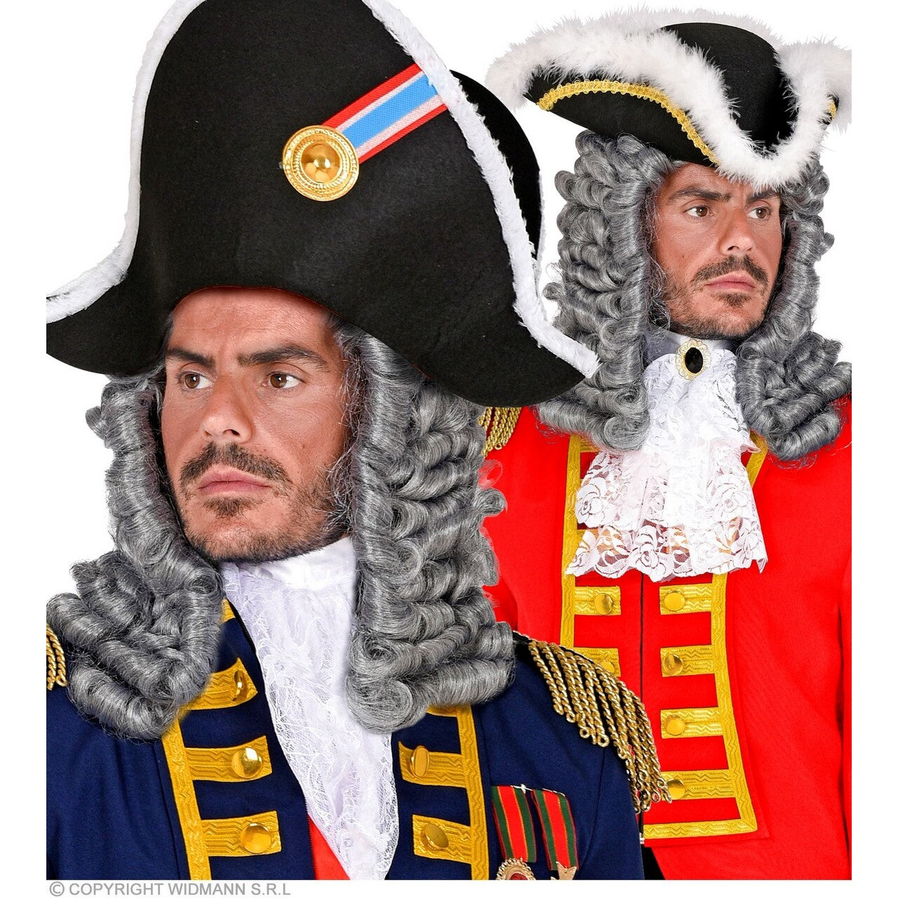 Op deze afbeelding zie je een Accessoires, van het merk Widmann. Karakter Pruik Rechter Commandant Grijs