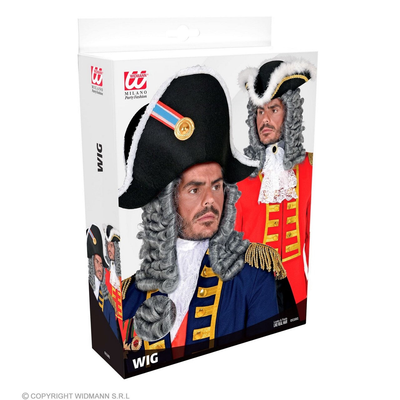 Op deze afbeelding zie je een Accessoires, van het merk Widmann. Karakter Pruik Rechter Commandant Grijs