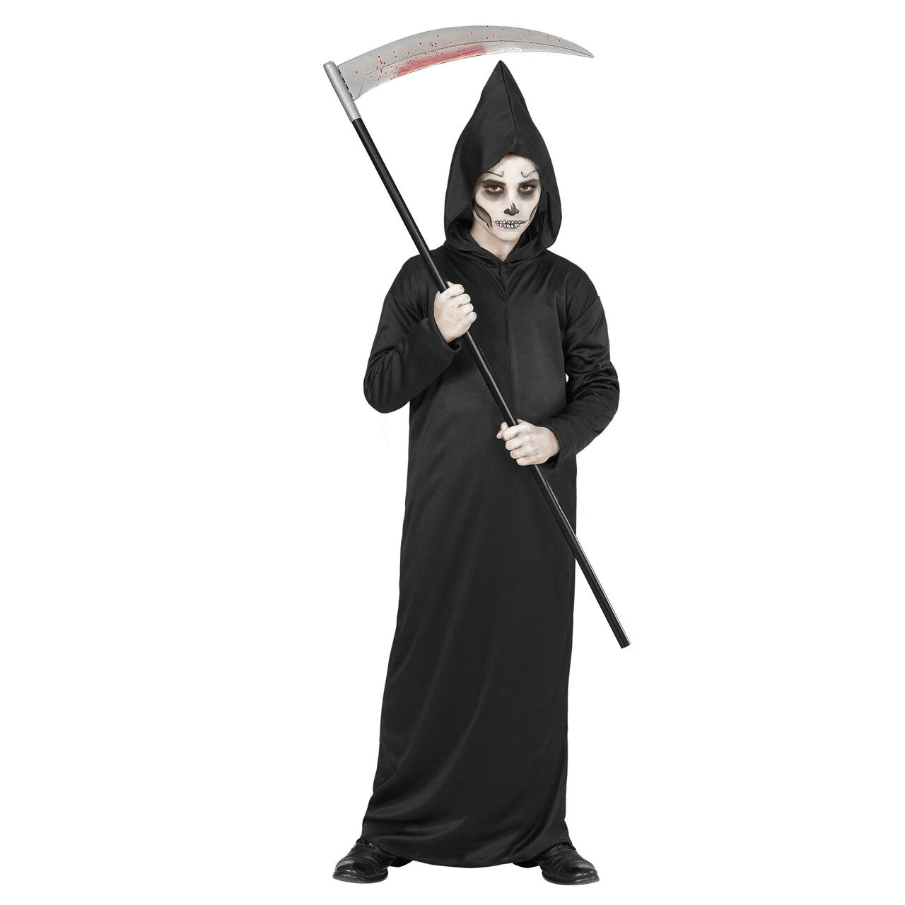 Op deze afbeelding zie je een Kostuums, van het merk Widmann. Grim Reaper Jongen Kostuum